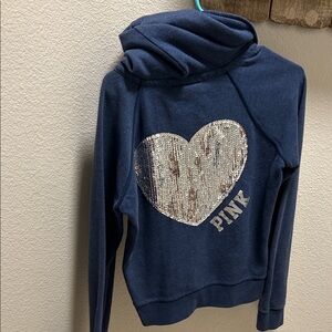 PINK Victoria's Secret Navy Jacket with Sequin Heart
